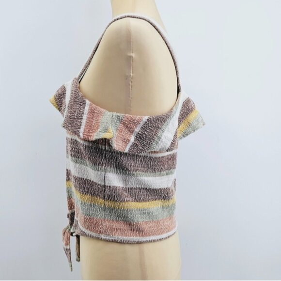Madewell Texture & Thread Ruffle Tie-Front Tank in Stripe Size XS - Picture 10 of 14